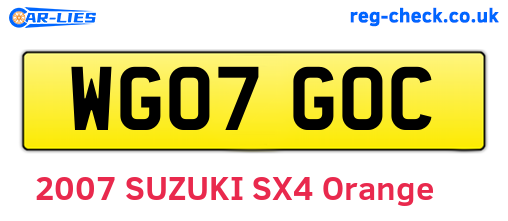 WG07GOC are the vehicle registration plates.
