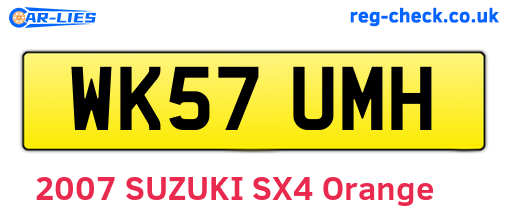 WK57UMH are the vehicle registration plates.