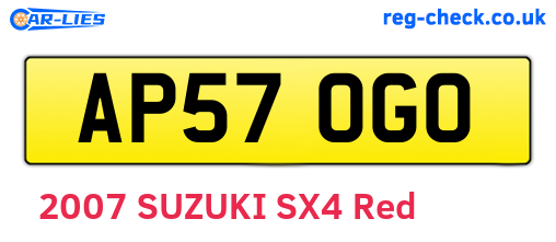 AP57OGO are the vehicle registration plates.