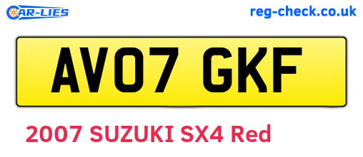 AV07GKF are the vehicle registration plates.