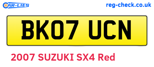 BK07UCN are the vehicle registration plates.