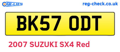 BK57ODT are the vehicle registration plates.
