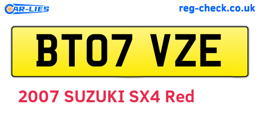 BT07VZE are the vehicle registration plates.
