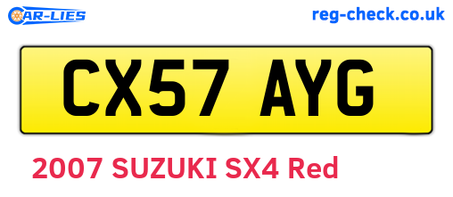 CX57AYG are the vehicle registration plates.
