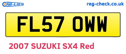 FL57OWW are the vehicle registration plates.