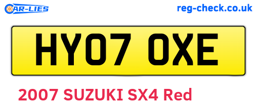 HY07OXE are the vehicle registration plates.
