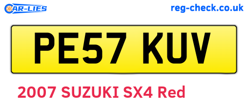 PE57KUV are the vehicle registration plates.
