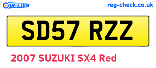 SD57RZZ are the vehicle registration plates.