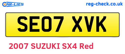 SE07XVK are the vehicle registration plates.