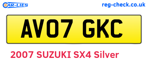 AV07GKC are the vehicle registration plates.