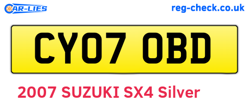 CY07OBD are the vehicle registration plates.