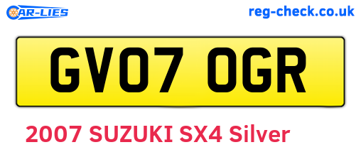 GV07OGR are the vehicle registration plates.