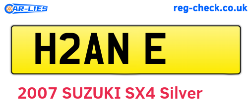 H2ANE are the vehicle registration plates.