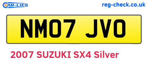 NM07JVO are the vehicle registration plates.
