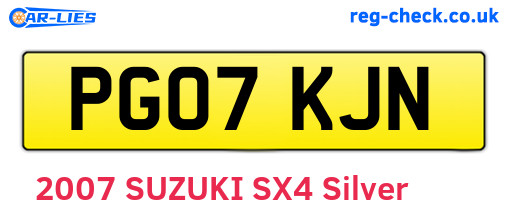 PG07KJN are the vehicle registration plates.