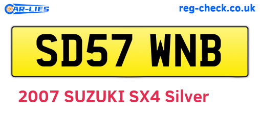 SD57WNB are the vehicle registration plates.