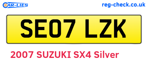 SE07LZK are the vehicle registration plates.