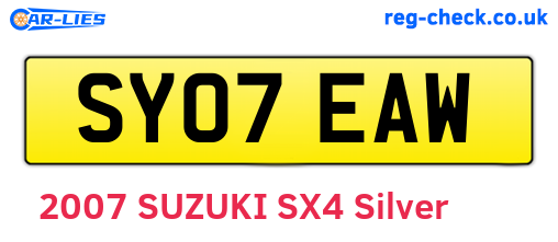 SY07EAW are the vehicle registration plates.