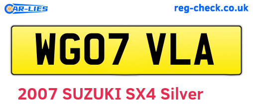 WG07VLA are the vehicle registration plates.