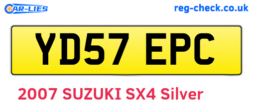 YD57EPC are the vehicle registration plates.