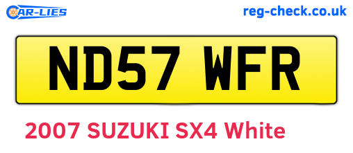 ND57WFR are the vehicle registration plates.