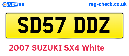 SD57DDZ are the vehicle registration plates.