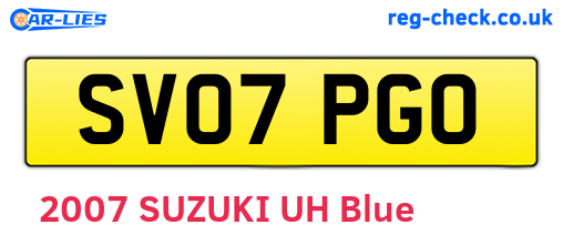 SV07PGO are the vehicle registration plates.