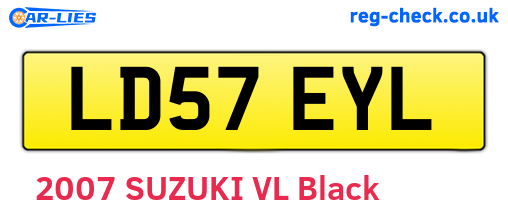 LD57EYL are the vehicle registration plates.