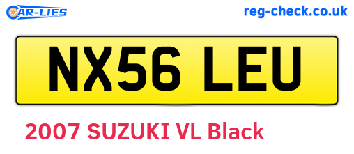 NX56LEU are the vehicle registration plates.