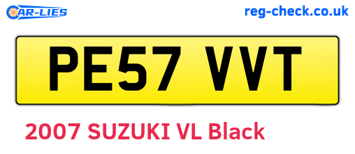 PE57VVT are the vehicle registration plates.