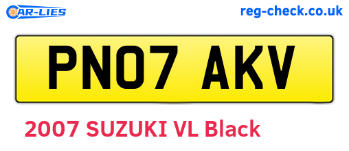 PN07AKV are the vehicle registration plates.