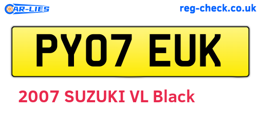 PY07EUK are the vehicle registration plates.