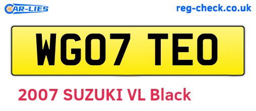 WG07TEO are the vehicle registration plates.