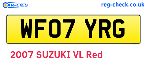 WF07YRG are the vehicle registration plates.