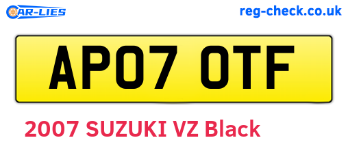 AP07OTF are the vehicle registration plates.