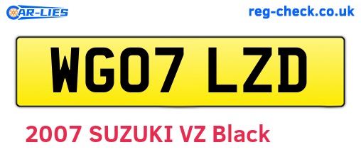 WG07LZD are the vehicle registration plates.