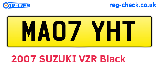 MA07YHT are the vehicle registration plates.