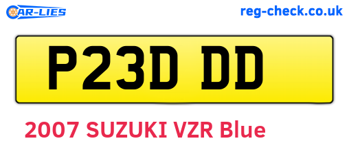 P23DDD are the vehicle registration plates.