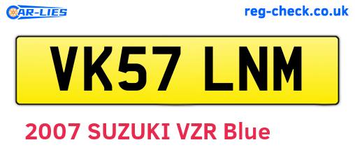 VK57LNM are the vehicle registration plates.