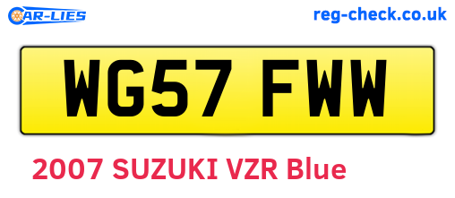 WG57FWW are the vehicle registration plates.