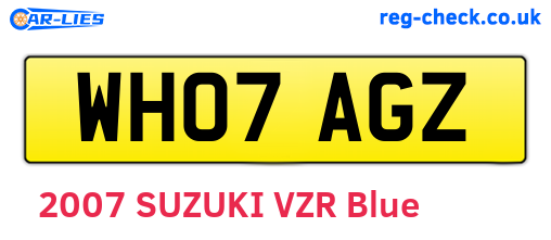 WH07AGZ are the vehicle registration plates.