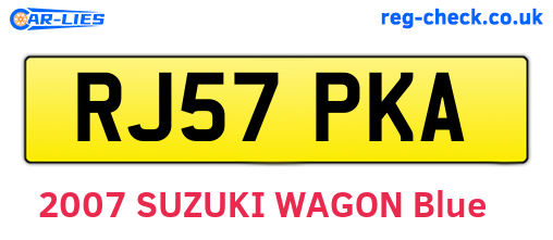 RJ57PKA are the vehicle registration plates.