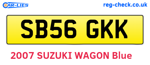 SB56GKK are the vehicle registration plates.
