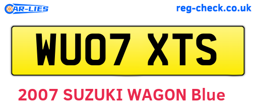 WU07XTS are the vehicle registration plates.