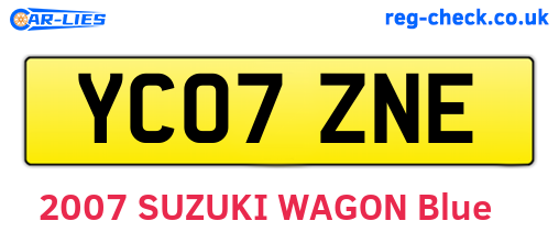 YC07ZNE are the vehicle registration plates.