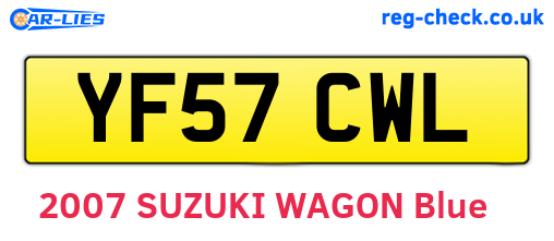 YF57CWL are the vehicle registration plates.