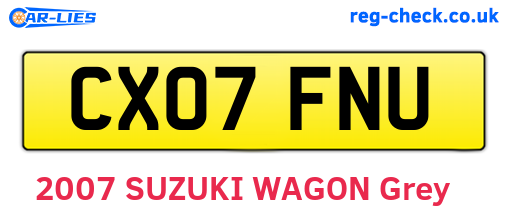 CX07FNU are the vehicle registration plates.