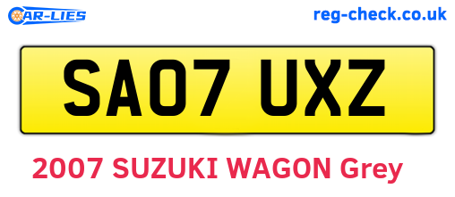 SA07UXZ are the vehicle registration plates.
