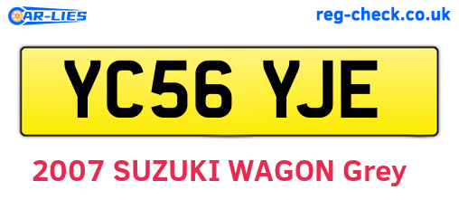 YC56YJE are the vehicle registration plates.