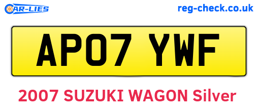 AP07YWF are the vehicle registration plates.